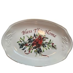 Lenox Winter Greetings platter. Bless this home. Free shipping